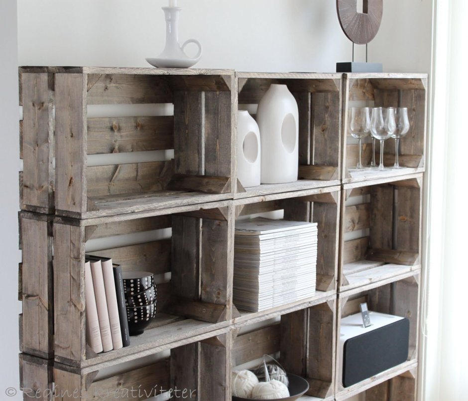 Стеллаж из ящиков