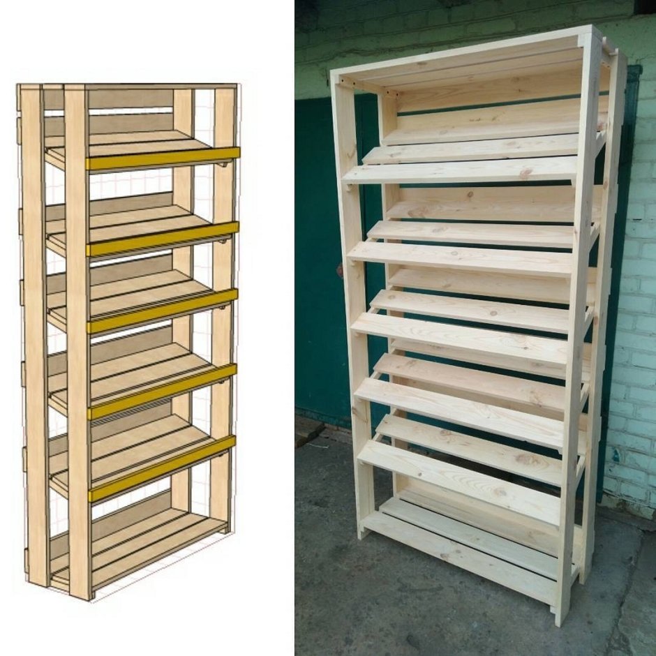 Стеллаж в кладовку из дерева