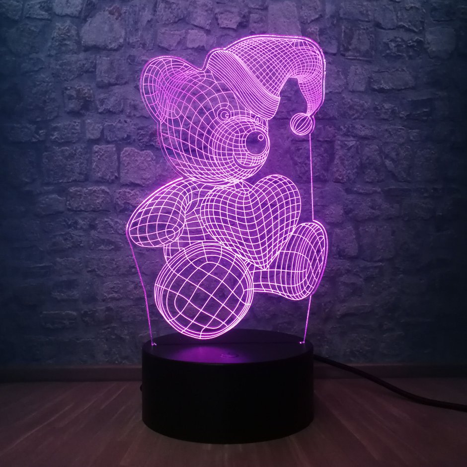 3 D светодиодный ночник Luminaria мишка