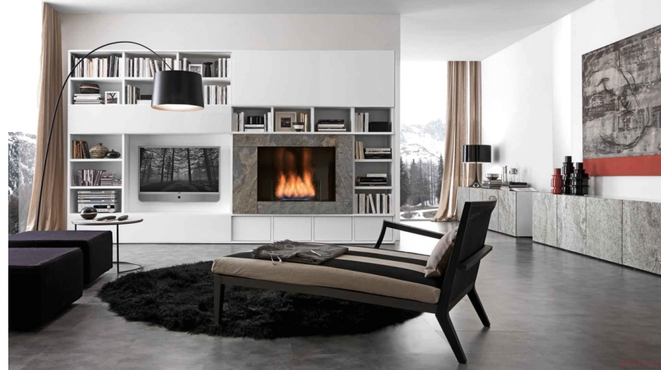 Стенка с камином