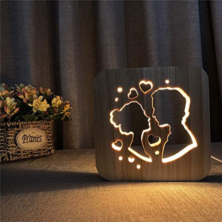 Оригинальный ночник из дерева