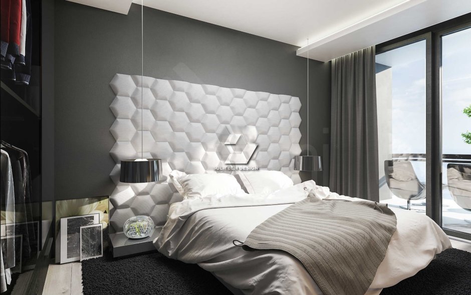 Мягкое изголовье на стену