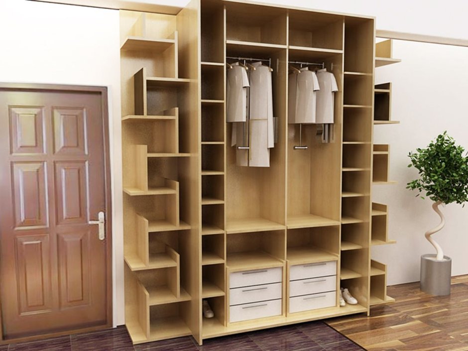 Шкаф купе в прихожую с полками