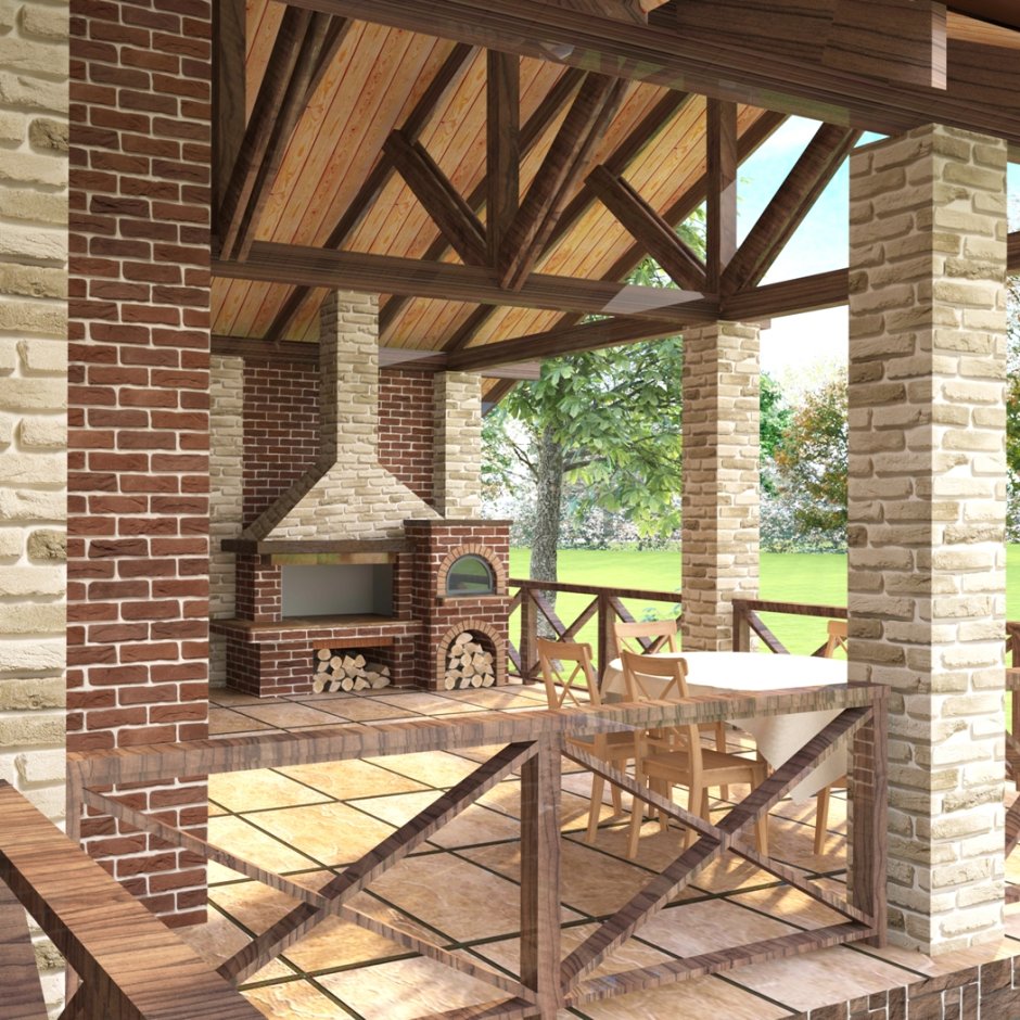 Террасы с мангальный зонами