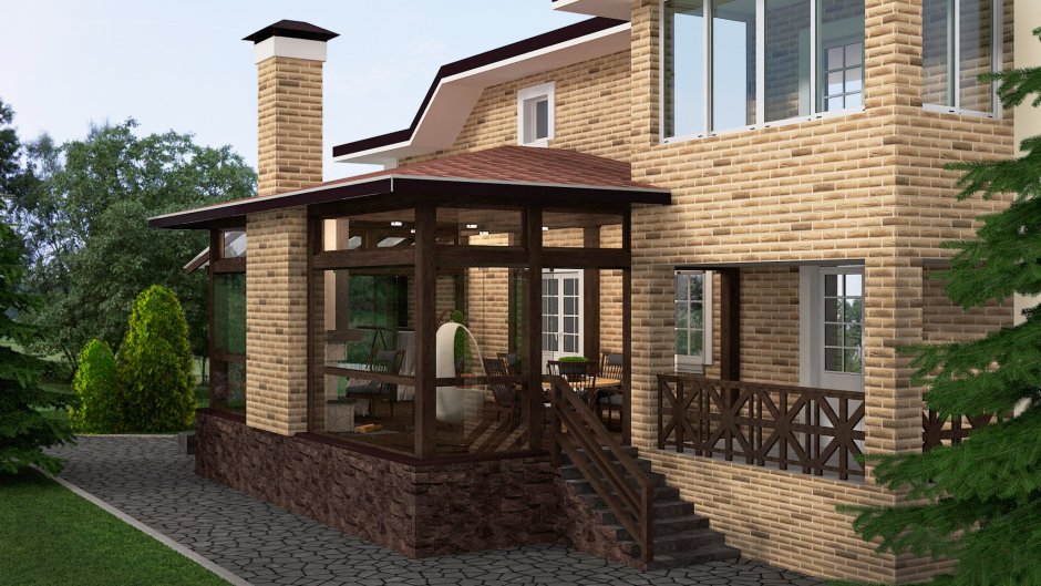 Терраса из кирпича