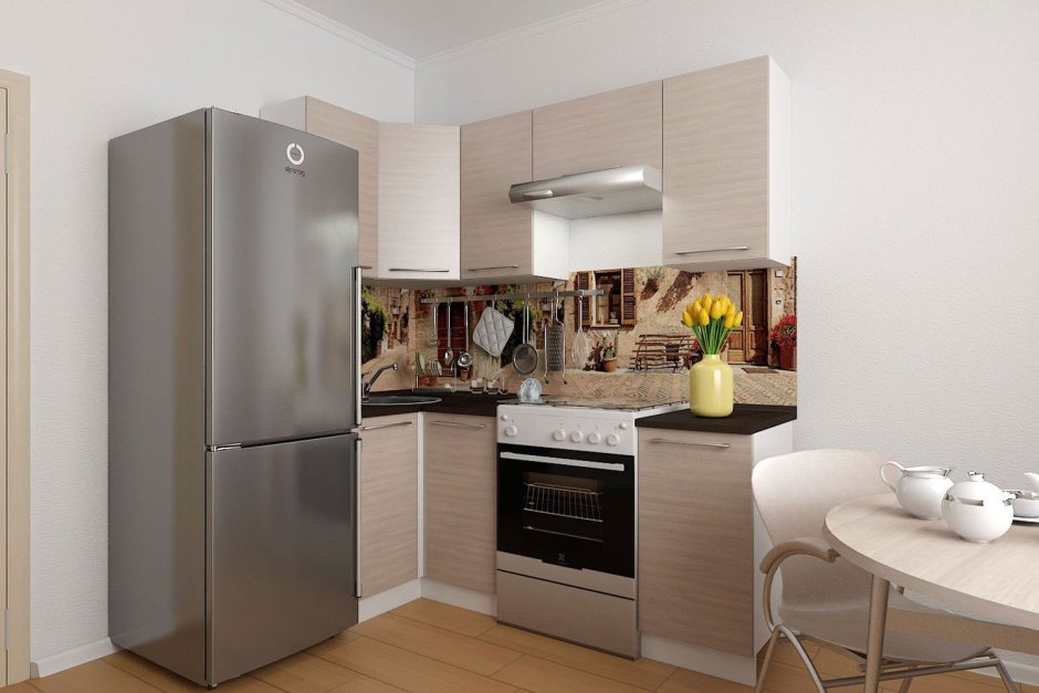 Интерьер кухни 9 кв метров розовая