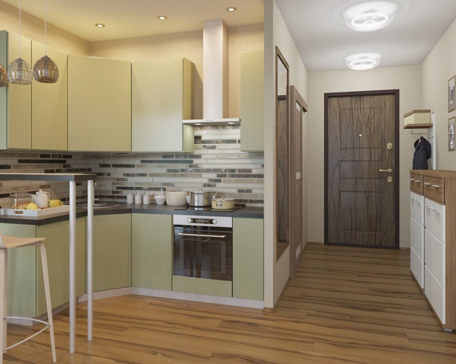 Интерьер кухни в однушке