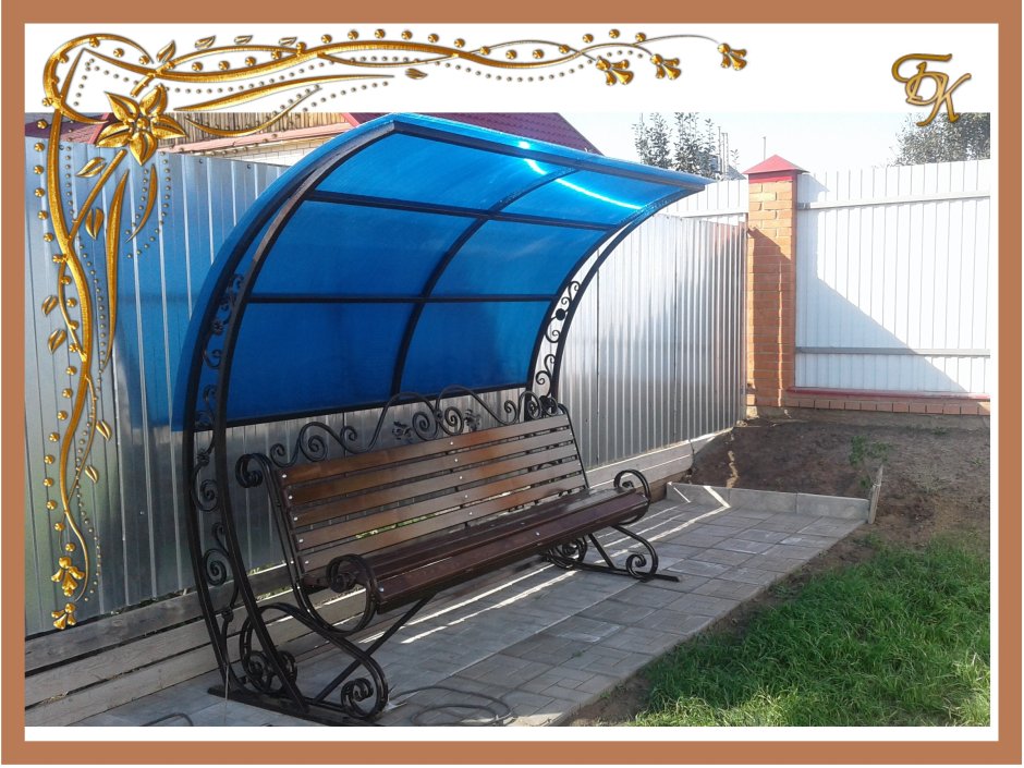 Навес Ракушка для скамейки