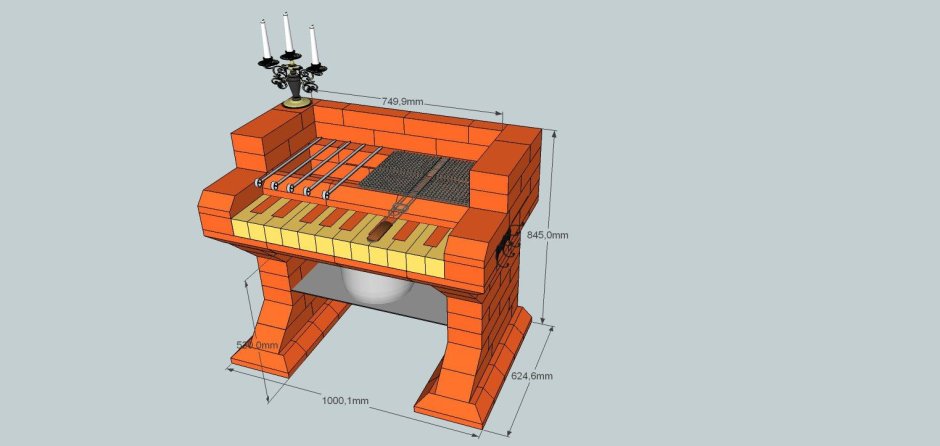 Садовый мангал из кирпича
