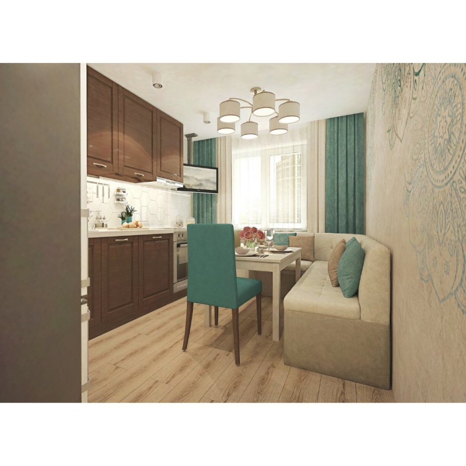 Маленькая гостиная совмещенная с кухней