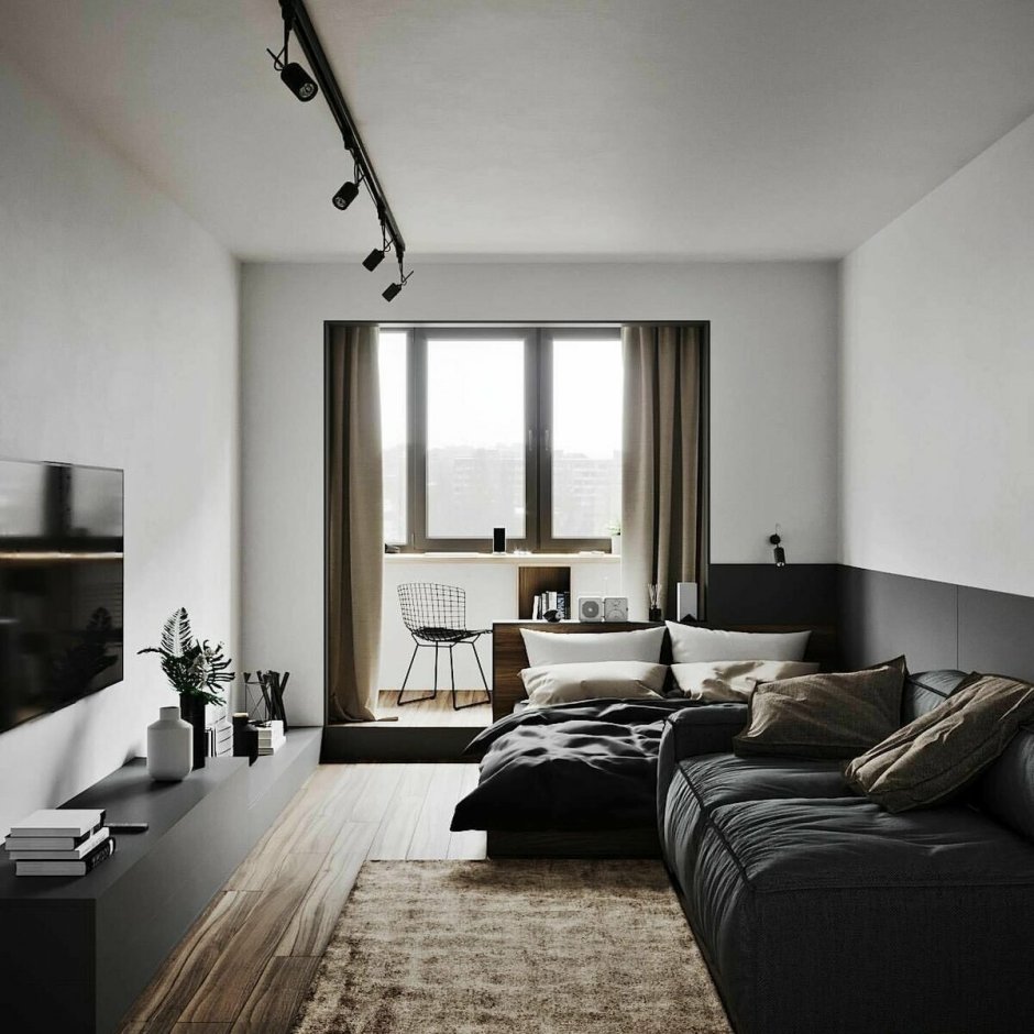 Спальня в стиле Минимализм с элементами лофта