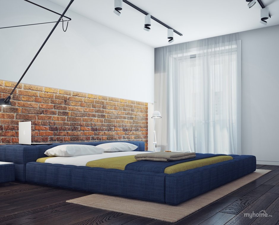 Дизайн спальни лофт минимализм