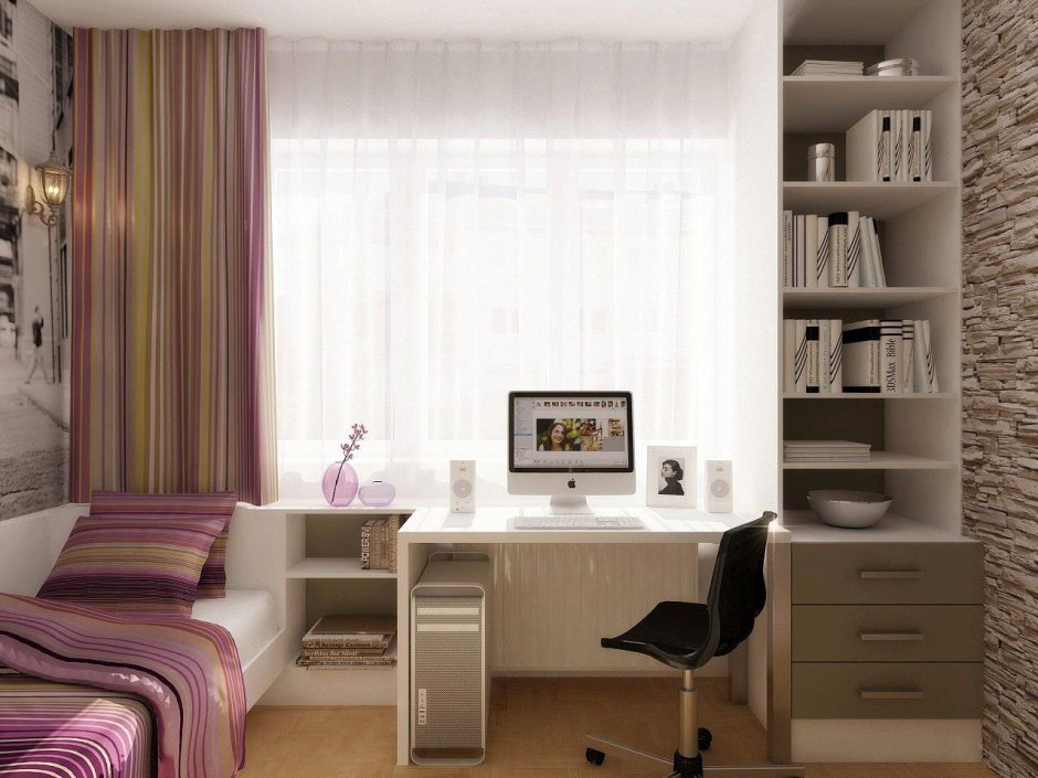 Широкий подоконник в детской