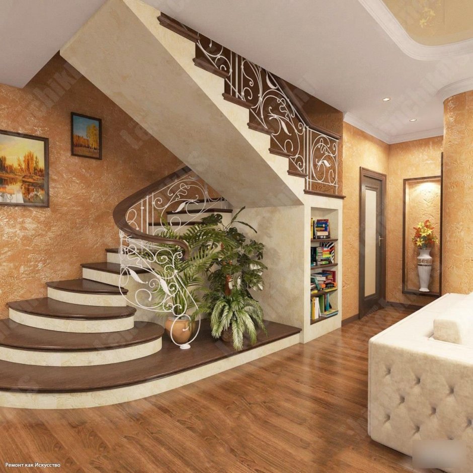 Гостиные с лестницей