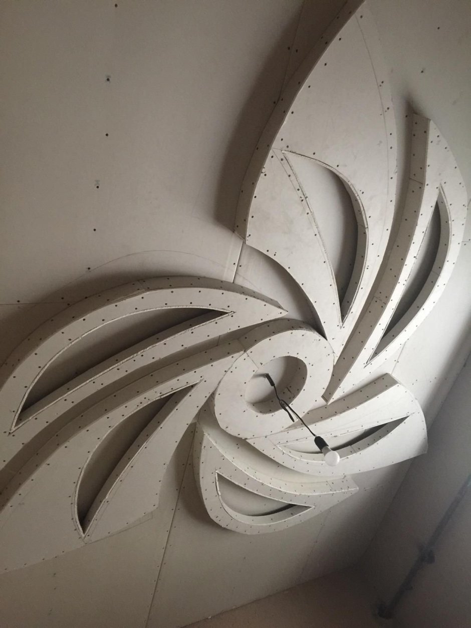 Узоры из гипсокартона на потолке