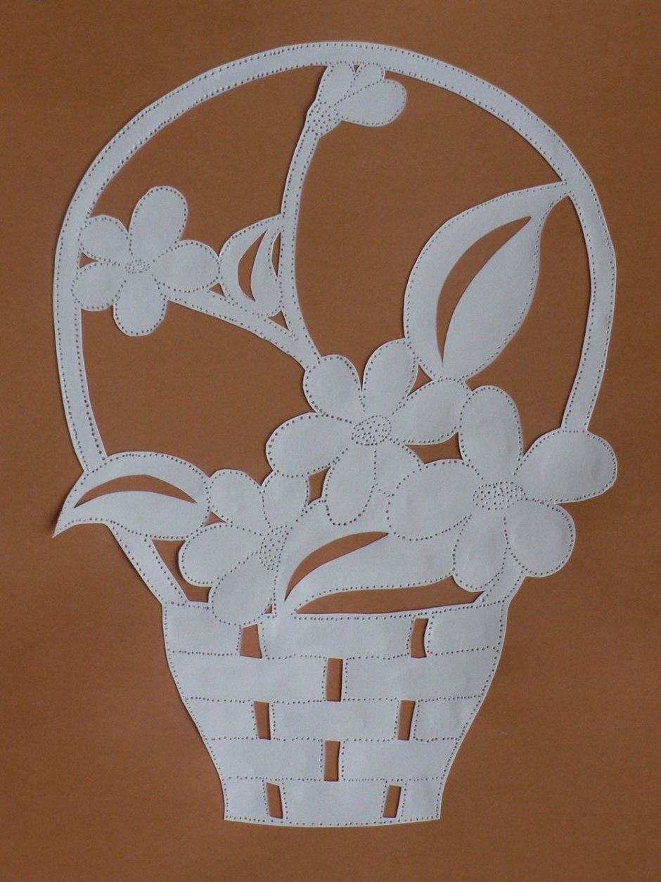 Корзинка цветы для вырезывания