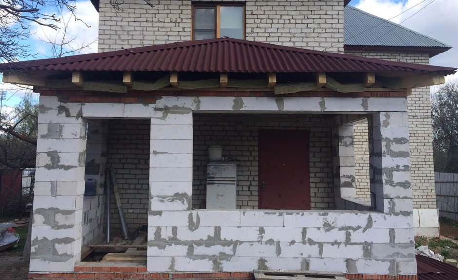 Веранда из газосиликатных блоков