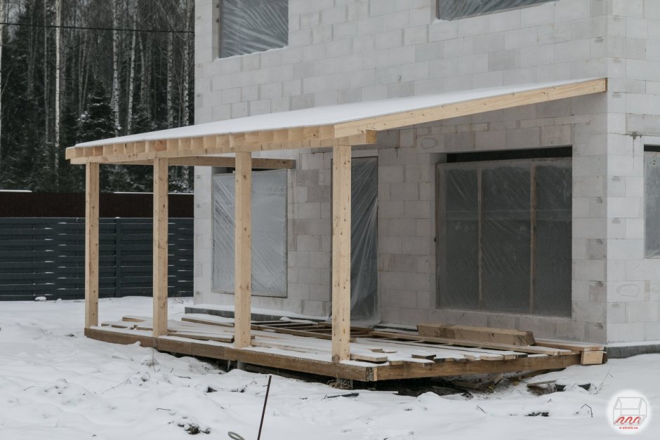 Веранда к дому из газобетона