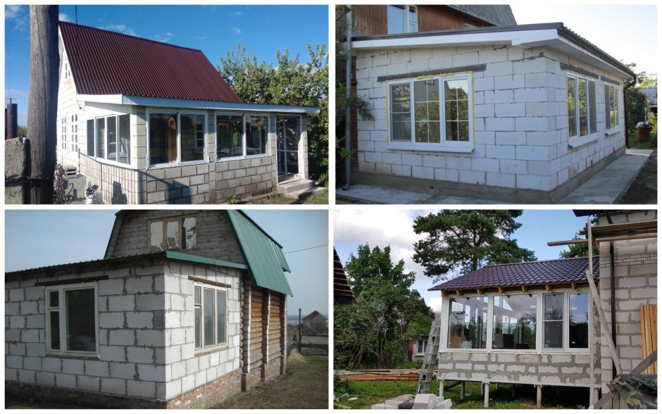 Веранда к дому из пеноблоков