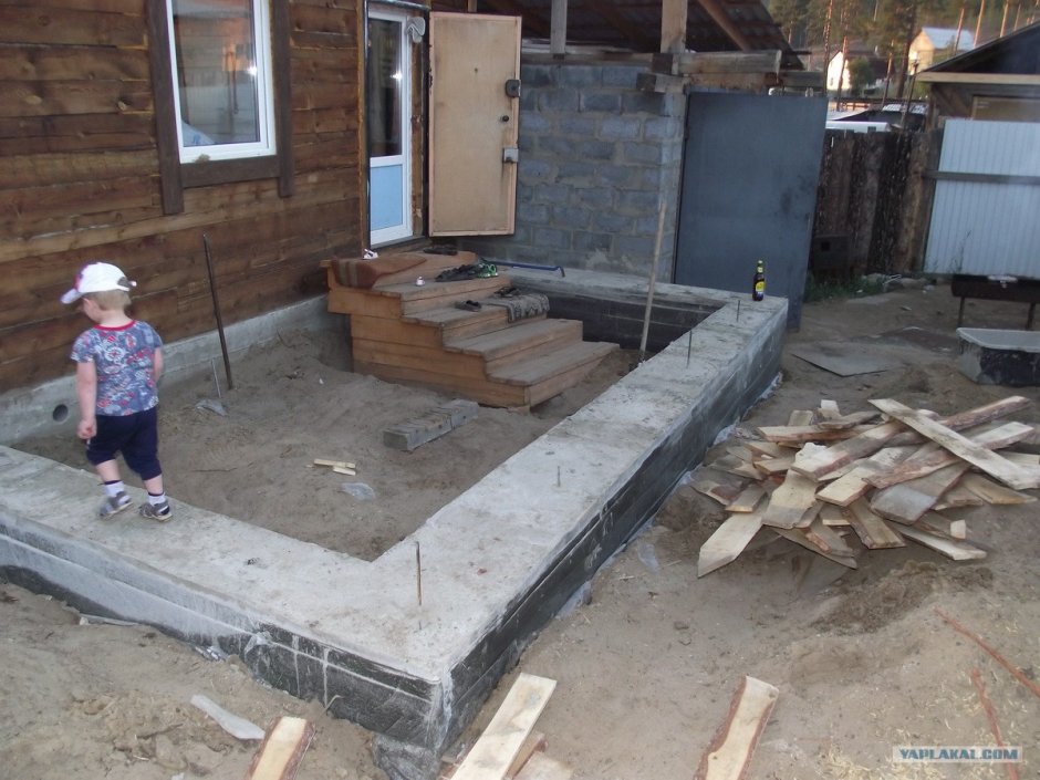 Пристройка к деревянному дому из пеноблоков