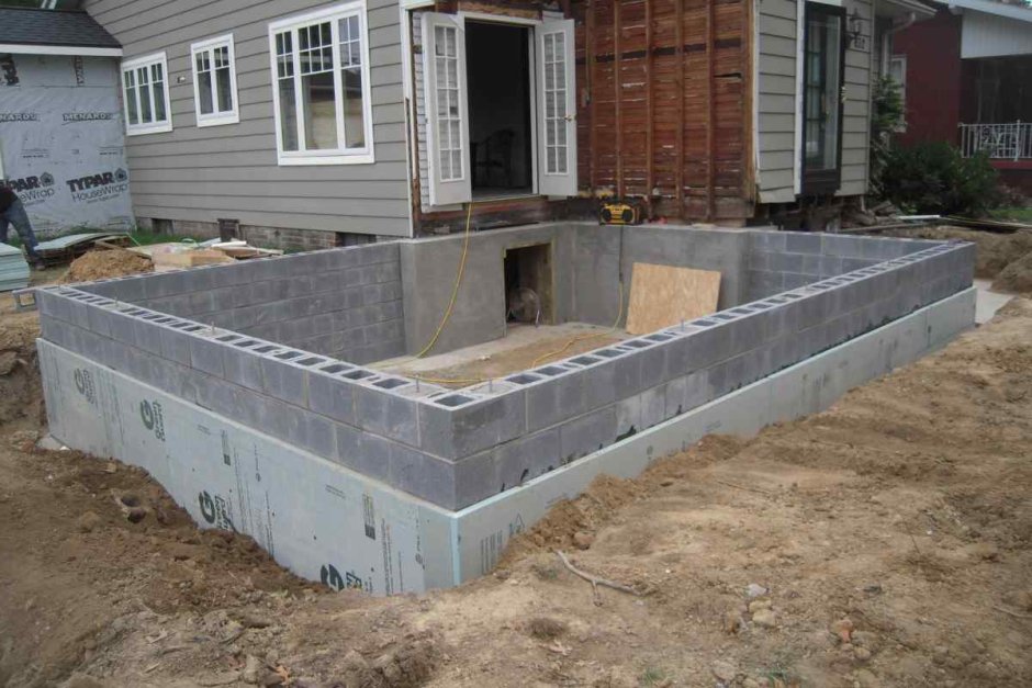 Фундамент для бани из пеноблоков 5х4