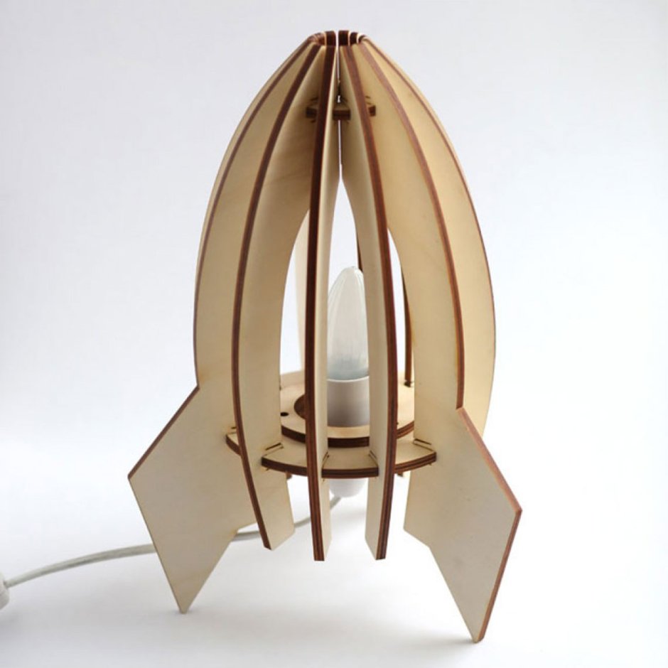 Светильник ракета из фанеры