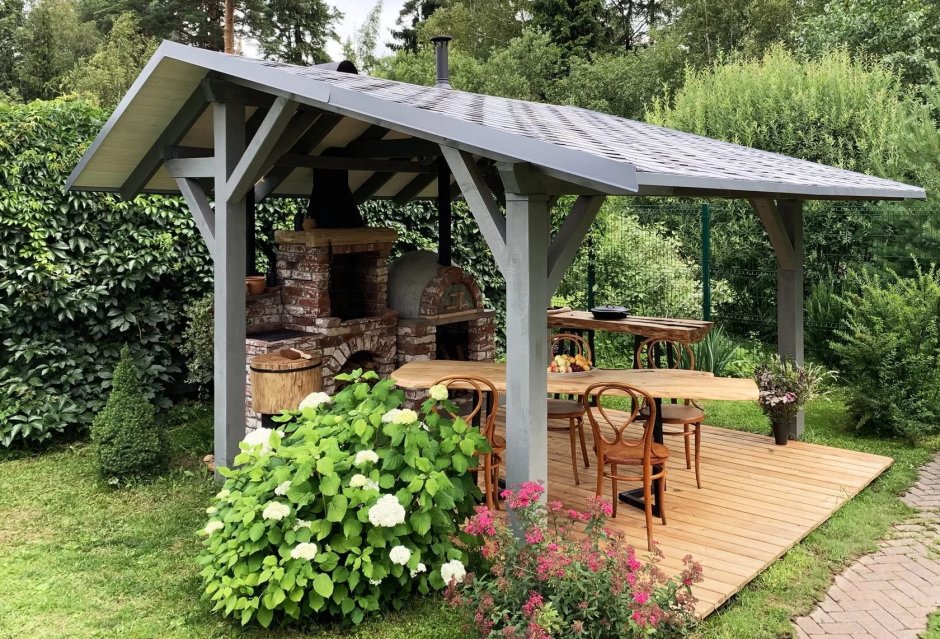 Беседки патио зона с мангалом