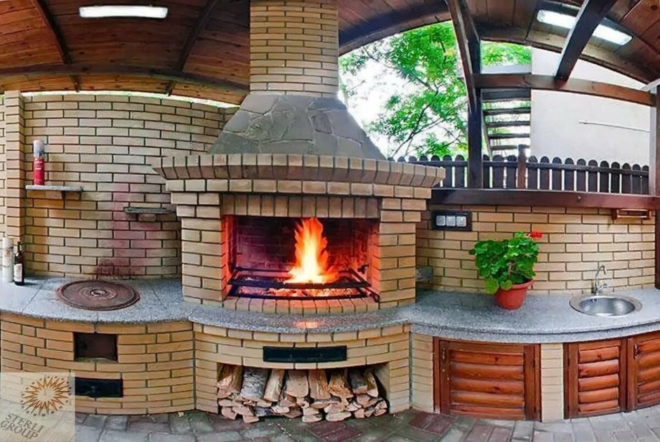 Беседка с барбекю