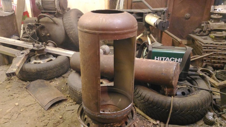 Печь из газового баллона в гараж на отработке