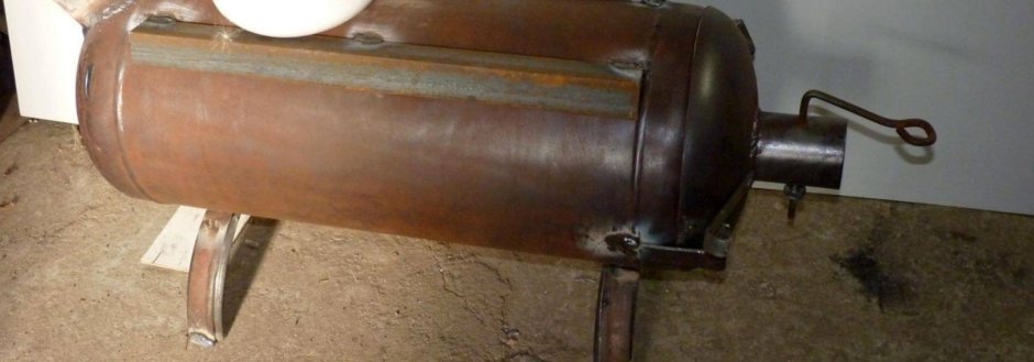 Печь длительного горения из 2 газовых баллонов
