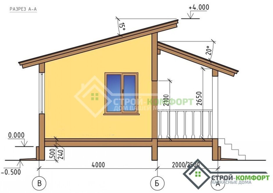 Каркасник 4х6 с односкатной крышей
