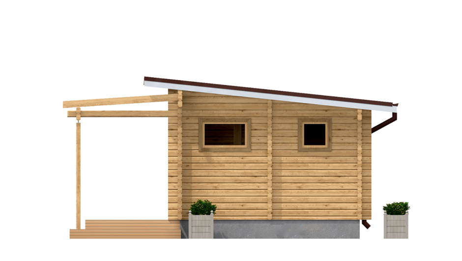 Баня 3 на 3 с односкатной крышей