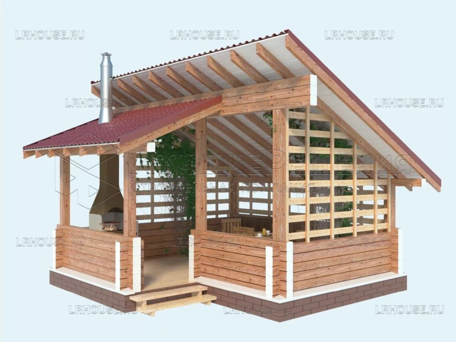 Чертеж односкатной крыши 6х6