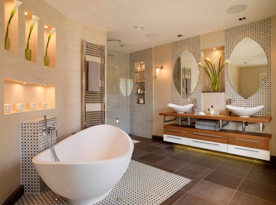 Интерьер ванной комнаты в стиле рококо
