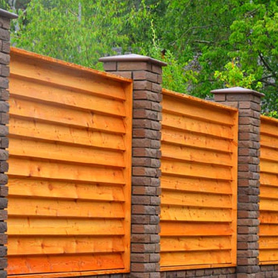 Забор жалюзи деревянный