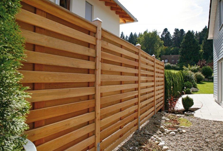 Забор жалюзи деревянный