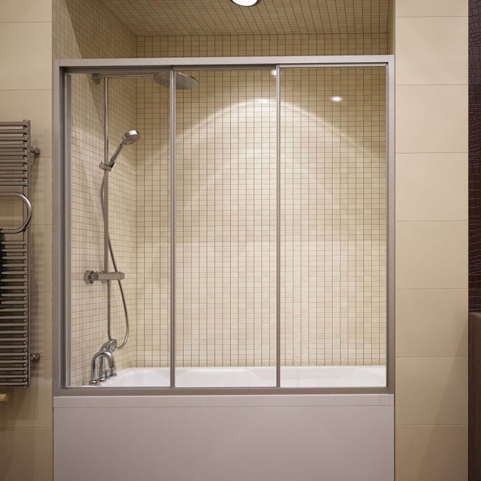 Шторка на ванну GUTEWETTER Practic Part GV-403 163-167 см стекло бесцветное