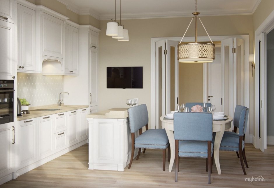 Светлая кухня в интерьере палитра