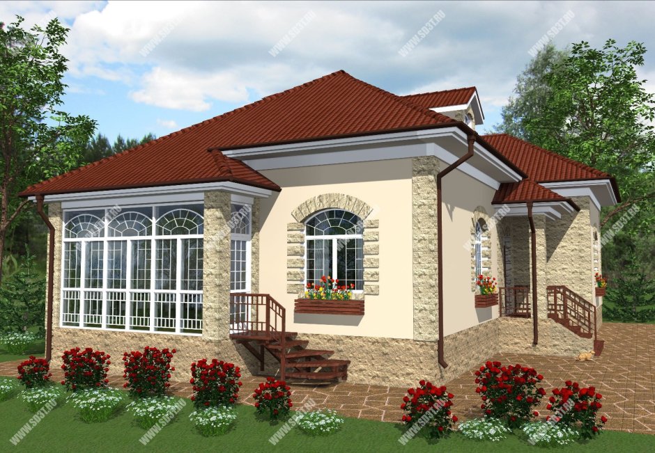 Дом из кирпича одноэтажный 80 кв м