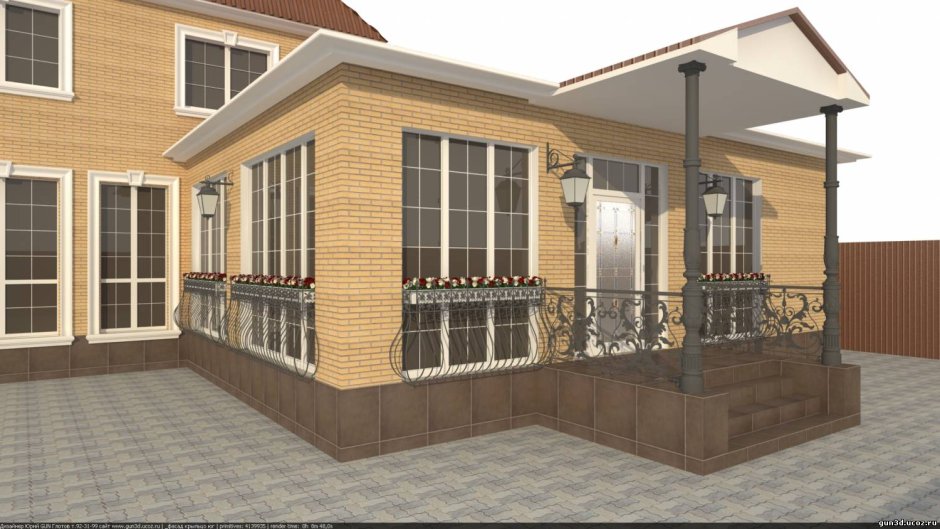 Крыльцо к кирпичному дому