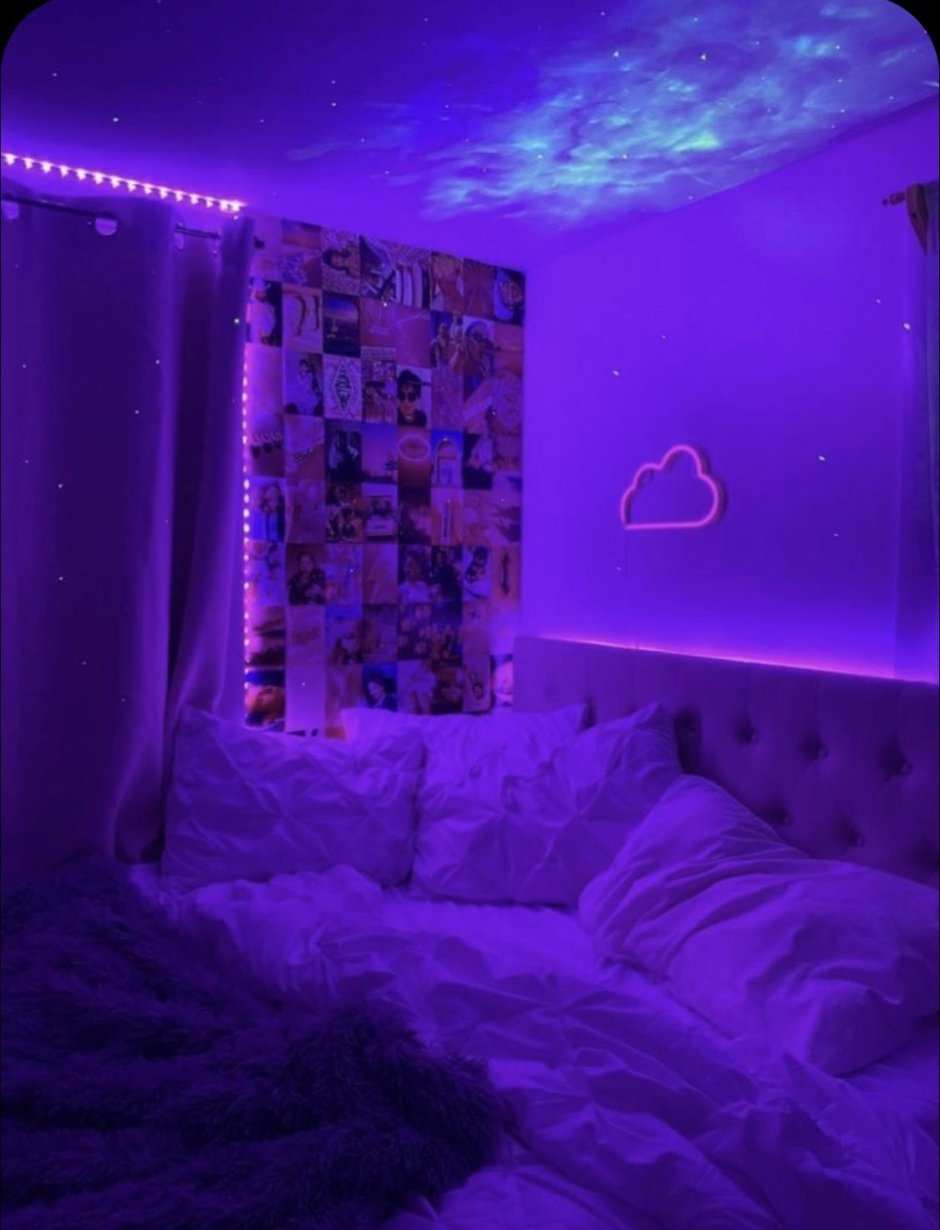 Фиолетовые комнаты для девочек с подсветкой