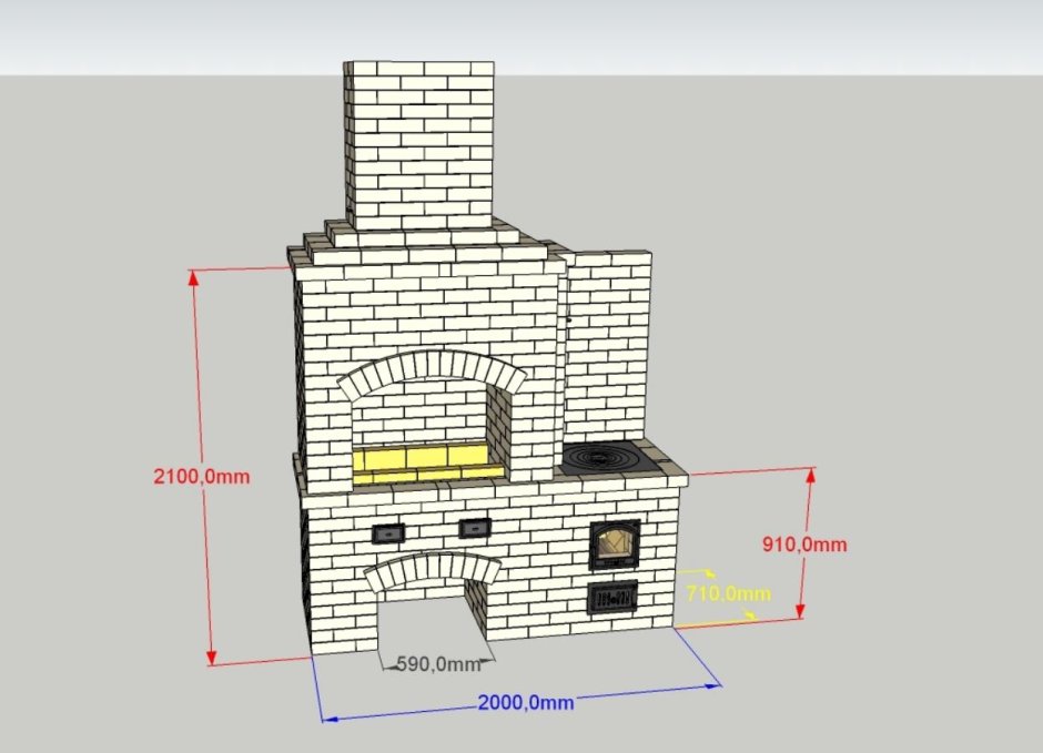 Комплекс барбекю OPTIMAL R Radius (мангал, коптильная, казан) с порядовкой
