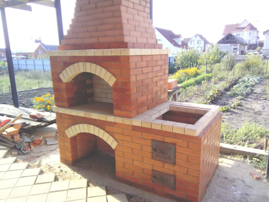 Дымоход для мангала из кирпича