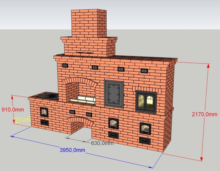Комплекс мангал, казан, коптильня порядовка