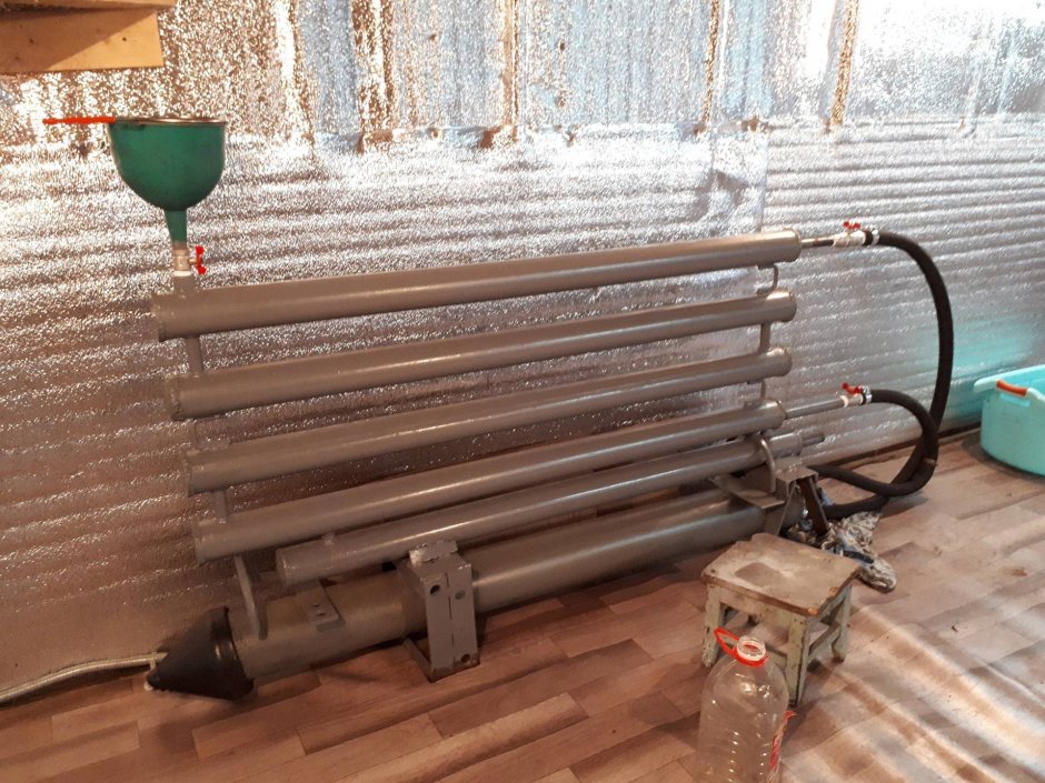 Батареи отопления из трубы 100мм с ТЭНОМ