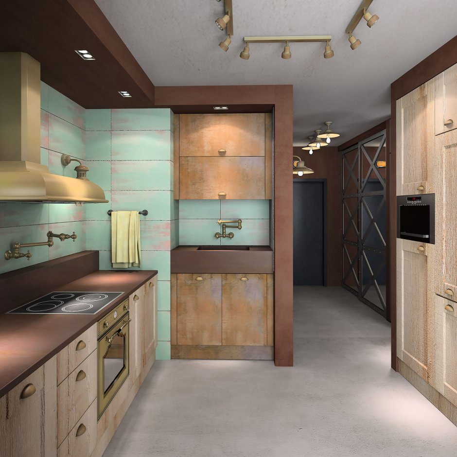 Кухня в коридоре планировка