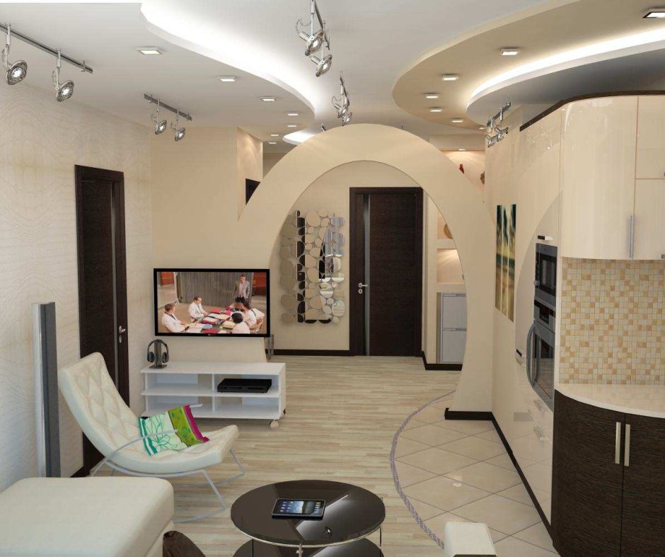 Гостиная совмещенная с прихожей