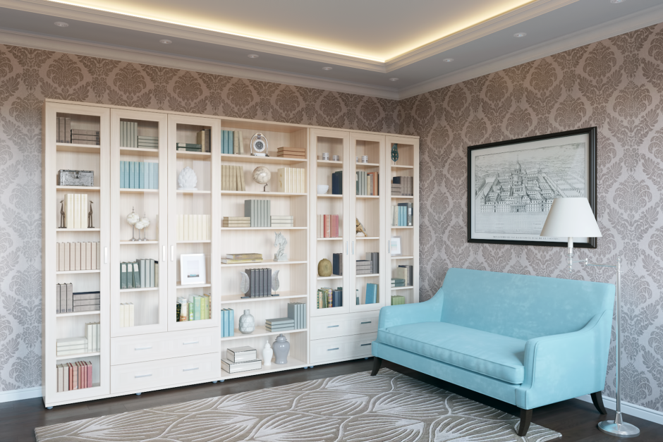 Встроенные книжные полки