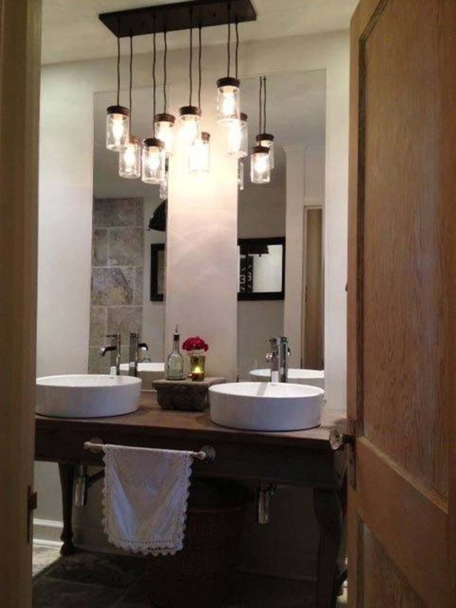 Освещение над раковиной в ванной