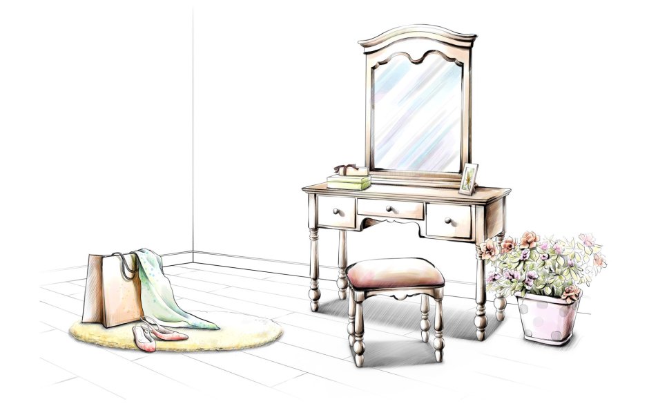 Туалетный столик рисунок